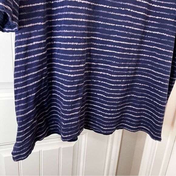 Old Navy Blue Gray Striped Scoop Keyhole Neck Short Sleeve Top Womens XXL Tall - Picture 8 of 11